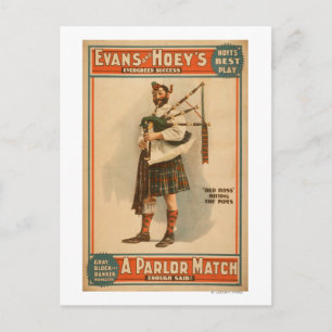 Een parlor Match "Old Hoss" Scottish Bagpiper Briefkaart