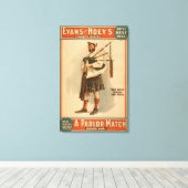 Een parlor Match "Old Hoss" Scottish Bagpiper Canvas Afdruk (Insitu (Houten vloer))