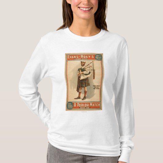 Een parlor Match "Old Hoss" Scottish Bagpiper T-shirt (Voorkant)