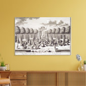 Een parterre met oranje bomen in de tuin van de canvas afdruk (Insitu (Woonkamer))