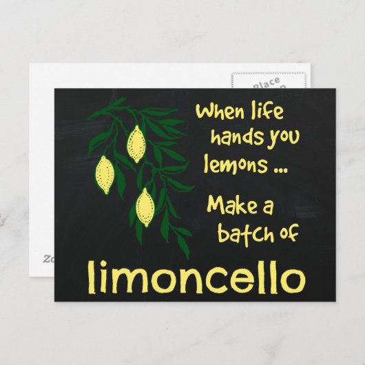 Een partij Limoncello Lemon Liqueur Briefkaart (Voorkant / Achterkant)