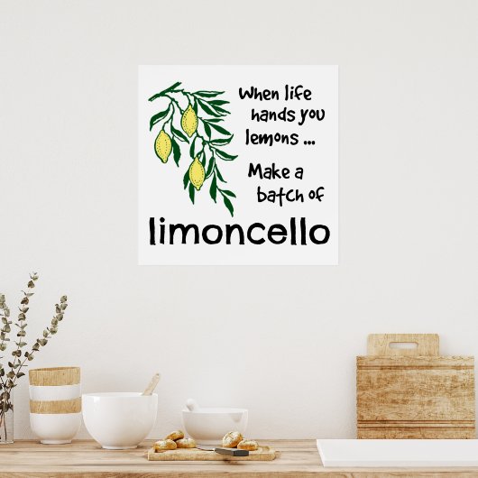Een partij Limoncello Lemon Liqueur Poster (Keuken)