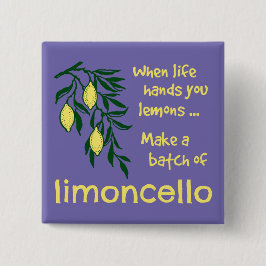 Een partij Limoncello Lemon Liqueur Vierkante Button 5,1 Cm