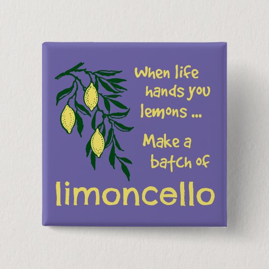 Een partij Limoncello Lemon Liqueur Vierkante Button 5,1 Cm (Voorkant)