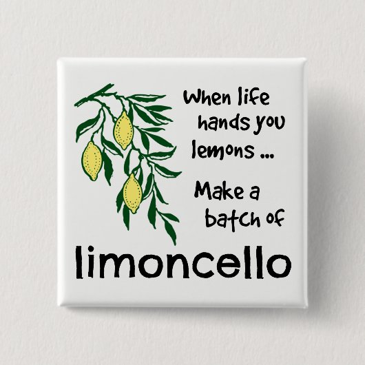 Een partij Limoncello Lemon Liqueur Vierkante Button 5,1 Cm (Voorkant)