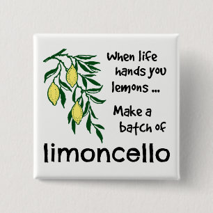 Een partij Limoncello Lemon Liqueur Vierkante Button 5,1 Cm