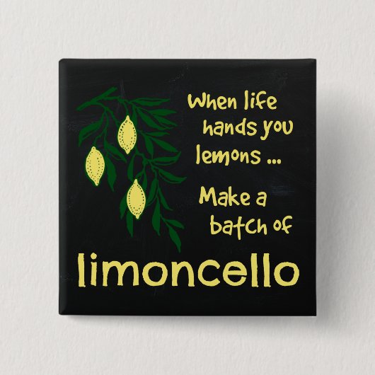 Een partij Limoncello Lemon Liqueur Vierkante Button 5,1 Cm (Voorkant)
