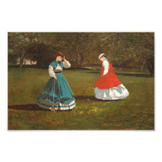 Een partijtje croquet foto afdruk