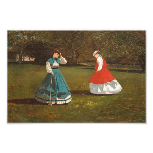 Een partijtje croquet foto afdruk (Voorkant)