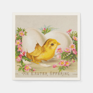 "Een Pasen Aanbieding" Vintage Victoriaanse Kaart, Servet