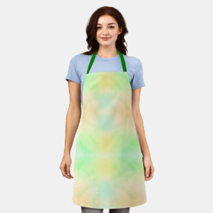 Een pastelkleurig tie-dye schort met een symmetris