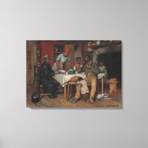 Een pastoor bezoek canvas afdruk