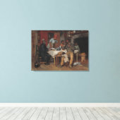 Een pastoraal bezoek canvas afdruk (Insitu (Houten vloer))