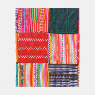 een patchwerkquilt in multicolor aziatische stijl fleece deken
