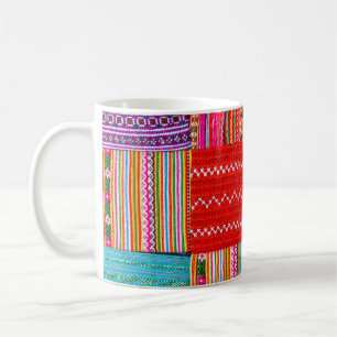 een patchwerkquilt in multicolor aziatische stijl koffiemok