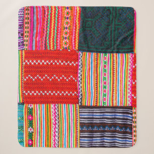 een patchwerkquilt in multicolor aziatische stijl sherpa deken
