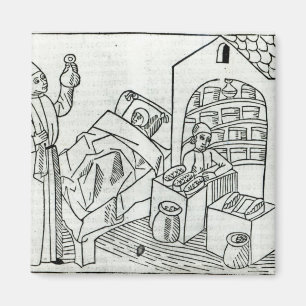 Een patiënt met een arts of apotheker magneet
