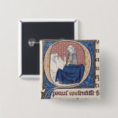 Een patiënt onderzoeken vierkante button 5,1 cm (Voorkant /achterkant)