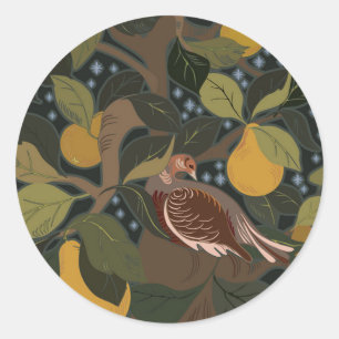 Een patrijs in een kruidenboom ronde sticker