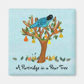 Een patrijs in een peer tree magneten (Voorkant)