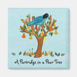 Een patrijs in een peer tree magneten