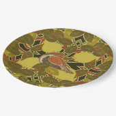 Een patrijs in een peer tree papier Bord (Gekanteld)