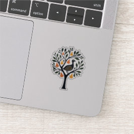 Een patrijs in een peereboom uitsnij sjabloon retr sticker