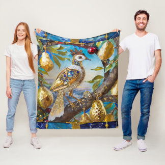 Een patrijs in een perenboom fleece deken