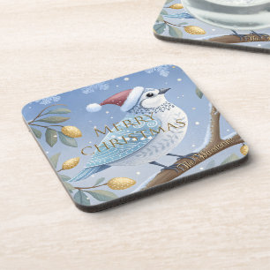 Een patrijs in een perenboom hard plastic onderzet bier onderzetter