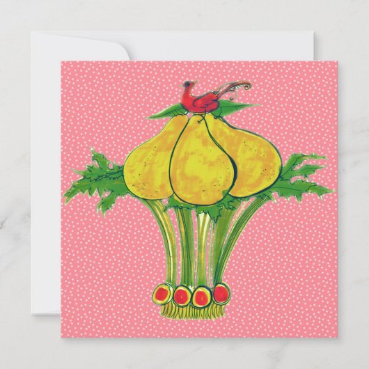 Een patrijs in een perenboom kaart (Voorkant)