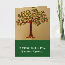 Een patrijs in een perenboom kerst Kaart