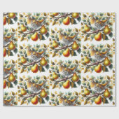 Een patrijs in een perenboom Kerstmis Cadeaupapier (Vlak)