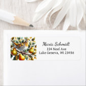 Een patrijs in een perenboom Kerstmis Etiket (Insitu)