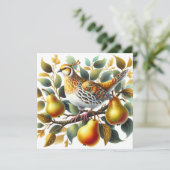 Een patrijs in een perenboom Kerstmis Feestdagenkaart (Staand voorkant)