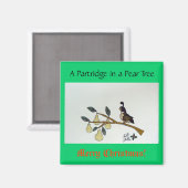 Een patrijs in een perenboom. magneet (Voorkant / Achterkant)