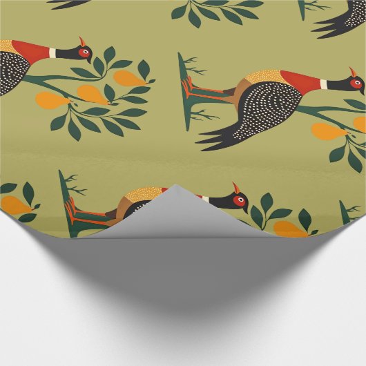 Een patrijs in een perenboom uitgesneden stencil r cadeaupapier (Hoek)