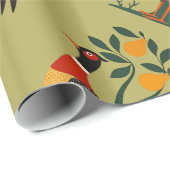 Een patrijs in een perenboom uitgesneden stencil r cadeaupapier (Rol Hoek)