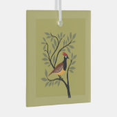 Een patrijs in een perenboom uitgesneden stencil r glas ornament (Voorkant Rechts)