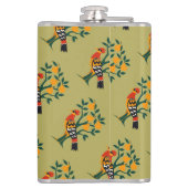 Een patrijs in een perenboom uitgesneden stencil R Heupfles (Achterkant)