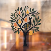 Een patrijs in een perenboom uitgesneden stencil r raamsticker (Vel 2)