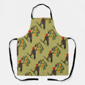 Een patrijs in een perenboom uitgesneden stencil r schort (Voorkant)