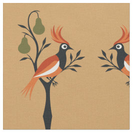 Een patrijs in een perenboom uitgesneden stencil r stof