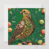 Een patrijs in een perenboom uitgesneden stencil-s kaart (Voorkant)