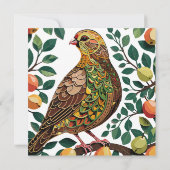 Een patrijs in een perenboom uitsnede sjabloon-sti kaart (Achterkant)