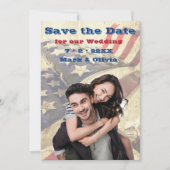 Een Patriotische Save The Date Plat Kaart (Voorkant)