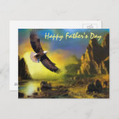Een patriottisch design met Bald Eagle Flying High Briefkaart (Voorkant / Achterkant)