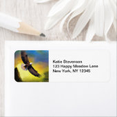 Een patriottisch design met Bald Eagle Flying High Etiket (Insitu)