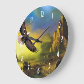 Een patriottisch design met Bald Eagle Flying High Grote Klok (Hoek)