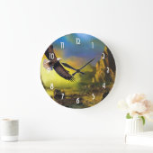 Een patriottisch design met Bald Eagle Flying High Grote Klok (Huis)