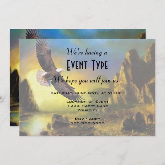 Een patriottisch design met Bald Eagle Flying High Kaart (Voorkant / Achterkant)